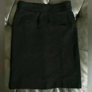 Michael Kors pencil skirt slit stretch fabric black travel commute work sz 4p